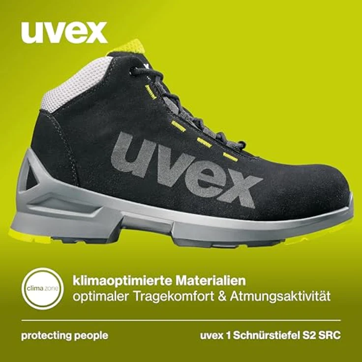 Uvex Sicherheitsschuh, sportlicher S2 SRC ESD Stiefel, grau – Bild 2