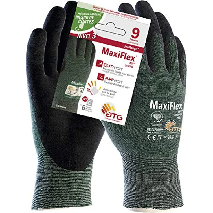 ATG 34-8743 MaxiFlex CutTM Schnittschutzhandschuh Level 3B, Grau-Grün, Größe 9 – Bild 2