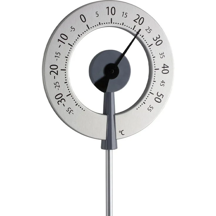 TFA Lollipop, Gartenthermometer und Hygrometer mit 1 Meter Höhe, Temperaturbereich -35 bis +60°C, Gelb-Rot