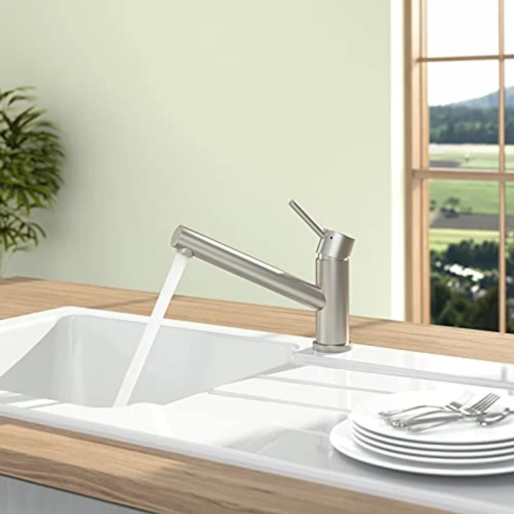 Villeroy & Boch Como Einhand-Spültischbatterie Hochdruck, Edelstahl massiv, 360° Schwenkbereich, 15,3 l/Min Durchflussmenge – Bild 2