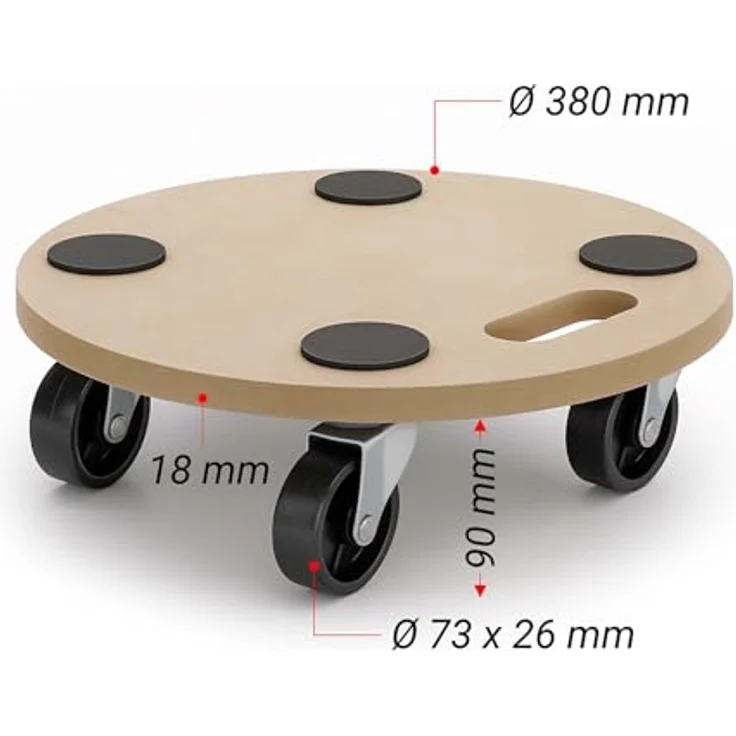 Transportroller Möbelroller Rollbrett Möbelhund Umzugshilfe MDF 380 mm 250 kg – Bild 6