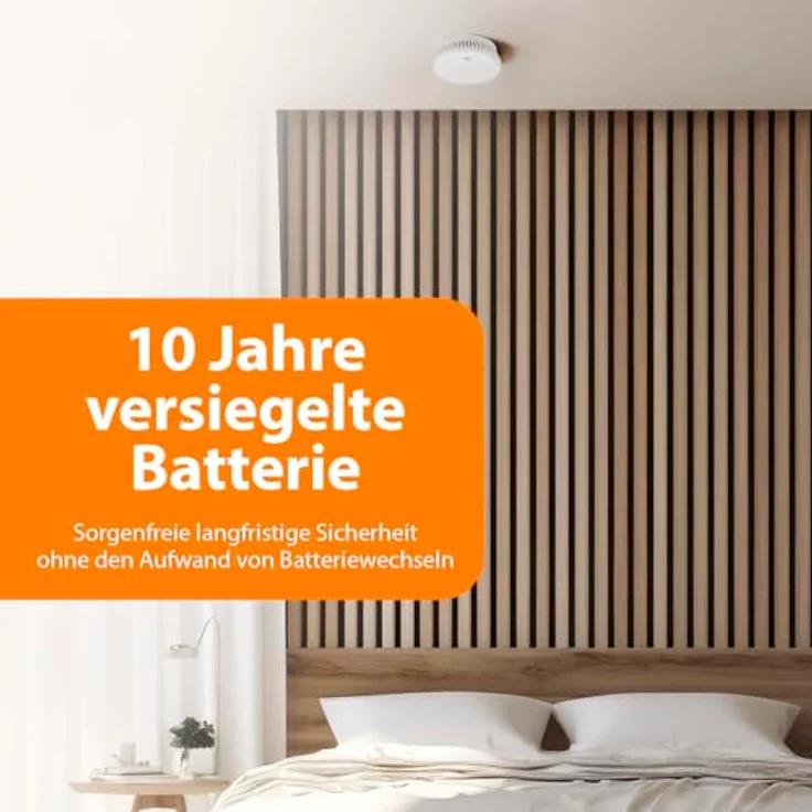 Smartwares Rauchmelder FSM-12001, Q-Label mit 10 Jahren versiegelter Batterie, optischem Sensor, beleuchteten Indikatoren, Testknopf und Stille Funktion – Bild 5
