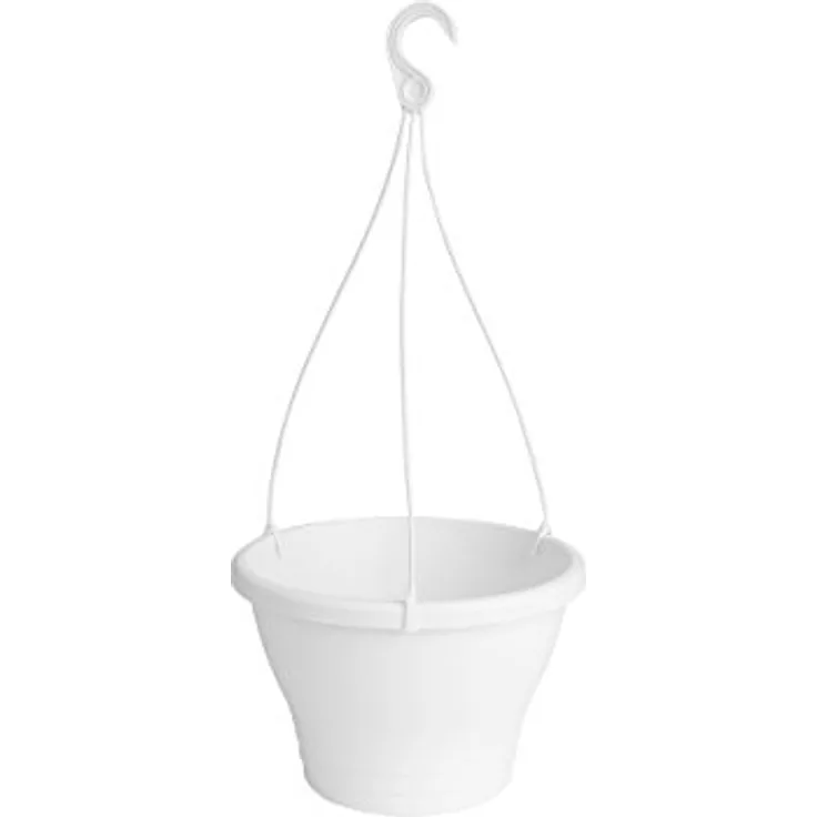 elho Corsica Hängeampel 30 - Blumentopf für Balkon & Außen - Ø 37.5 x H 19.5 cm - Weiß/Weiss