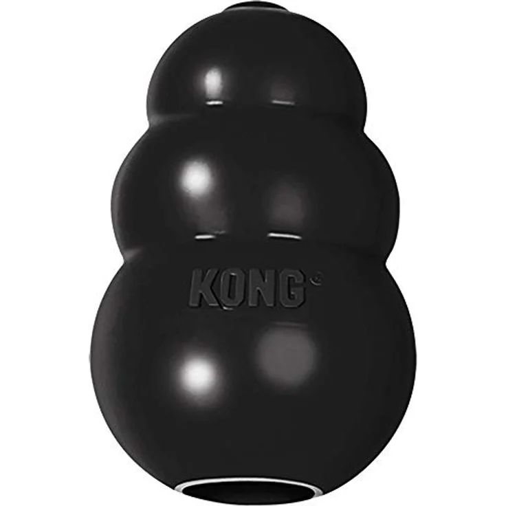KONG – Extreme Hundespielzeug – Extra Robuster Naturkautschuk, Schwarz – Kauen, Jagen, Apportieren – Für Sehr Große Hunde – Bild 1