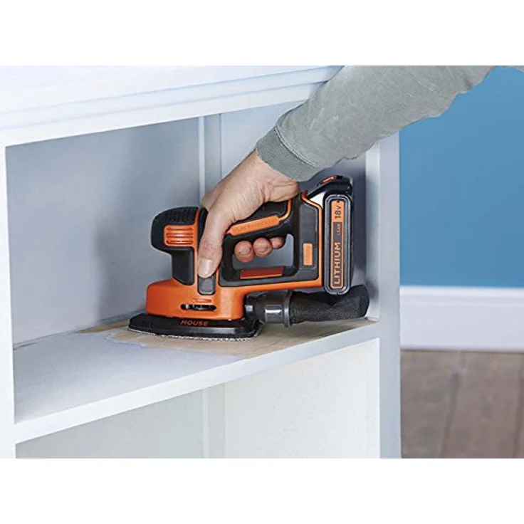 Black+Decker Akku-Dreieckschleifer Mouse ( 1.5 Ah, inklusive 400 mA Ladegerät, Fingerschleifer-Aufsatz, 27 W, 18 V) BDCDS18 – Bild 9