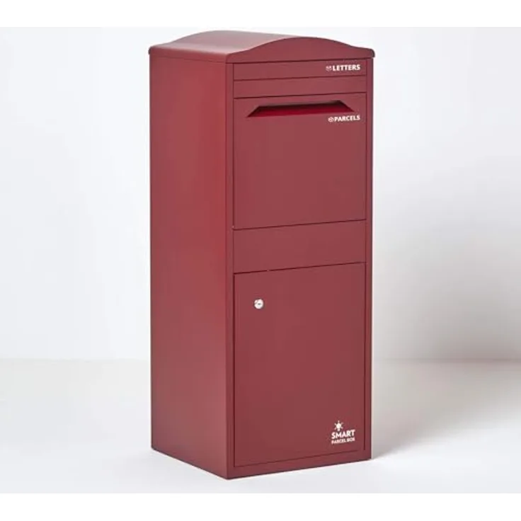 Smart Parcel Box XXL Bordeaux mit Bogendach 41.5 x 38.5 x 104 cm, Paketbriefkasten zur Wand- oder Bodenmontage, Paketbox für Zuhause & Unternehmen, Briefkasten für Pakete & Briefe - von Smart Parcel Box