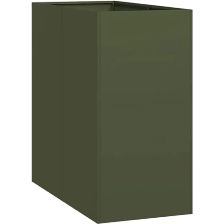 vidaXL Pflanzgefäß Olivgrün 40x80x80 cm Stahl, Hochbeet mit viel Platz und erhöhter Stabilität – Bild 1
