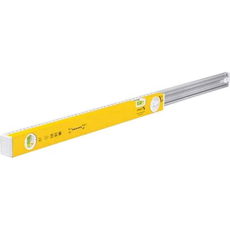 STABILA Teleskop-Wasserwaage Type 80 T, 61–103 cm mit Alu-Profil, 1 Horizontal- und 1 Vertikal-Libelle, integrierte Rutsch-Stopper - Made in Germany – Bild 1