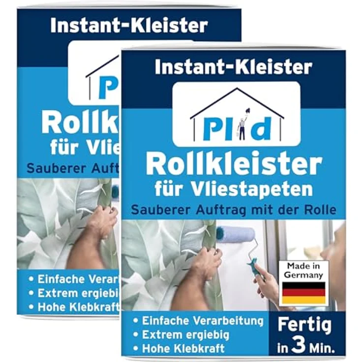 PLID® Rollkleister für Vliestapeten, 2x200g, schnell anrührbar in 3 Minuten, hohe Klebkraft, einfache Anwendung – Bild 1