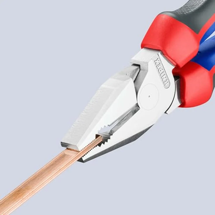 KNIPEX 02 05 225 Kraft-Kombizange mit Mehrkomponenten-Hüllen verchromt 225 mm – Bild 3