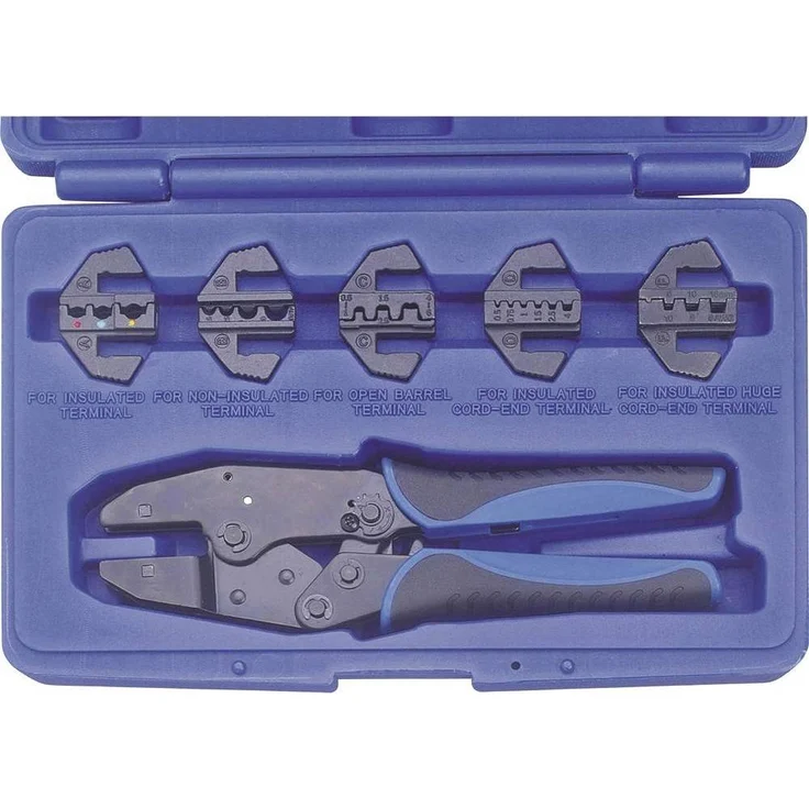 Kunzer Hebelcrimpzange 285 mm, vielseitig einsetzbar für Kabelschuhe und Aderendhülsen, ergonomisches Design, Quetschbereich 0,5 bis 16 mm²