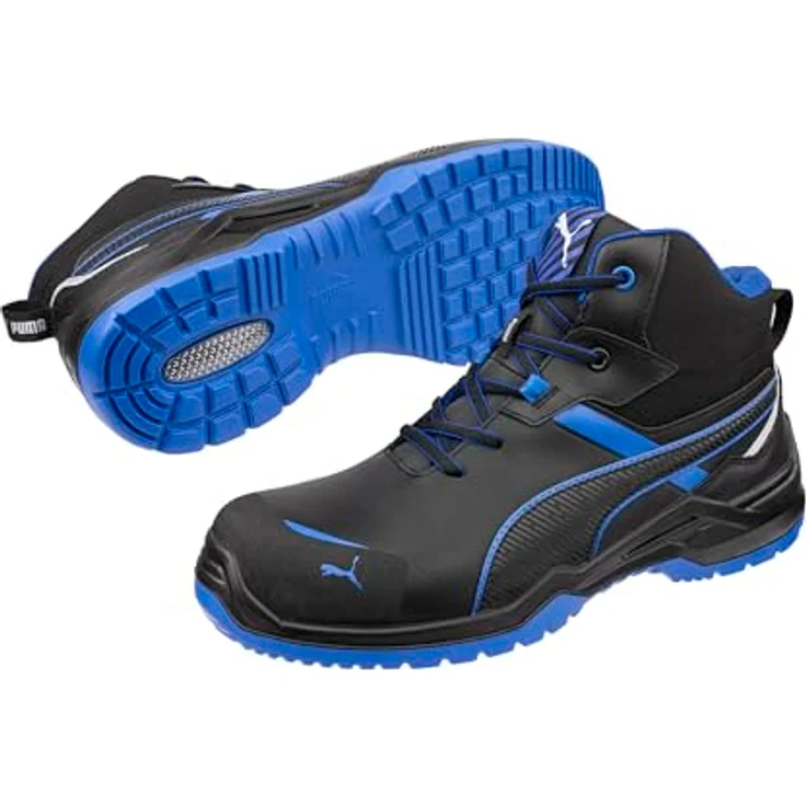 ISM KRYPTON BLUE MID Sicherheitsstiefel, EN ISO 20345:2022 S3, schwarz/blau, Gr. 46, Fiberglaskappe, rutschfeste MAX DUO-PU-Sohle – Bild 2
