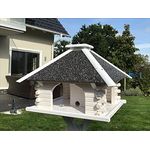 Deko-Shop-Hannusch Vogelhaus, Vogelhäuschen, Futterhaus V 20 Stein Weiss, Vogelhausständer:ohne Vogelhausständer, Solarbeleuchtung:mit Solarbeleuchtung