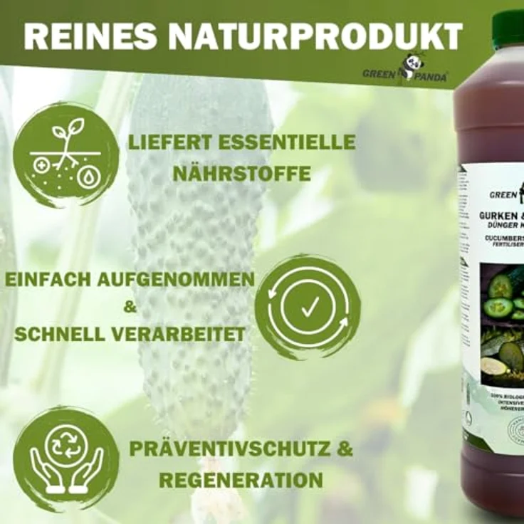 GreenPanda Gurken- & Zucchini-Dünger, 1000ml Flüssigdünger mit Stickstoff, Phosphor und Kalium zur Ernteverbesserung und Geschmacksintensivierung – Bild 3