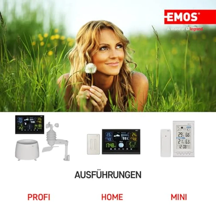 Emos Drahtlose Wetterstation E6018, Wetterstation mit 13 Messfunktionen, Touchscreen und 100 m Sensorreichweite, Schwarz – Bild 5