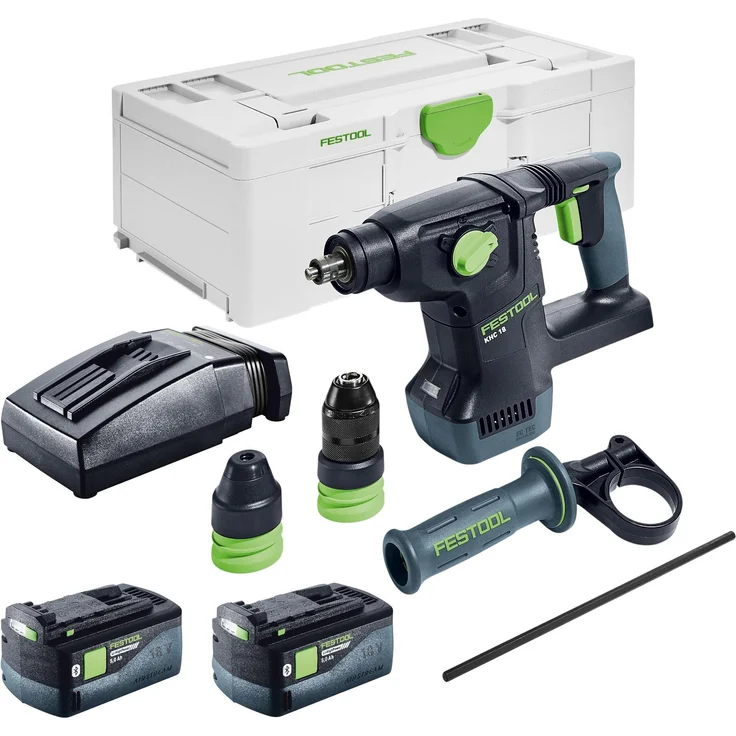 Festool KHC 18 EB-Basic Akku Kombihammer 18 V, 2,6 J, bürstenlos, inkl. 2x Akku 5,0 Ah, Ladegerät, Systainer