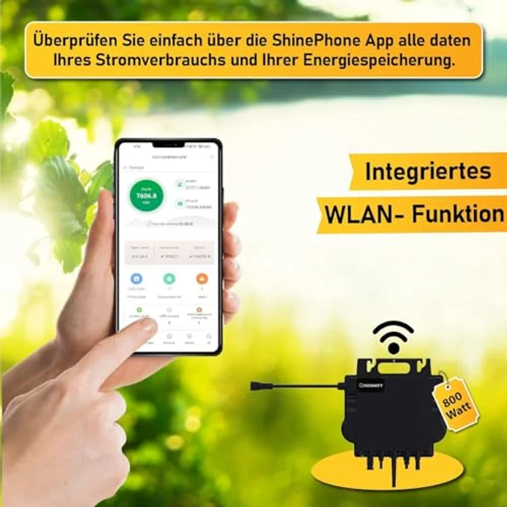 EPP.Solar® Growatt NEO Wechselrichter 800M-X | PV WIFI Wechselrichter für Balkonkraftwerk, hohe Effizienz bis zu 97,3%, unterstützt PV-Kapazitäten von 320W bis 540W+, integriertes WiFi und AC-seitiger SPD – Bild 4