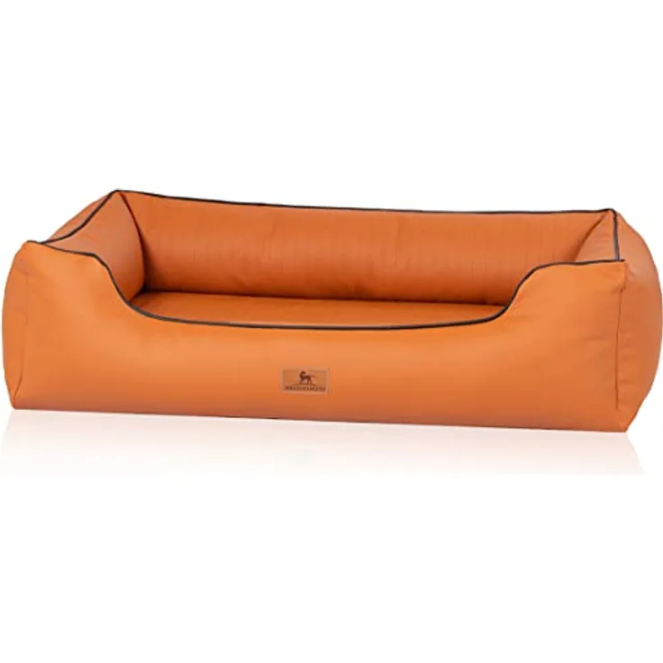 Knuffelwuff orthopädisches Hundebett aus Kunstleder Lovelock M-L 85 x 63cm Rusty
