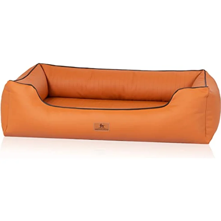 Knuffelwuff orthopädisches Hundebett aus Kunstleder Lovelock M-L 85 x 63cm Rusty – Bild 1