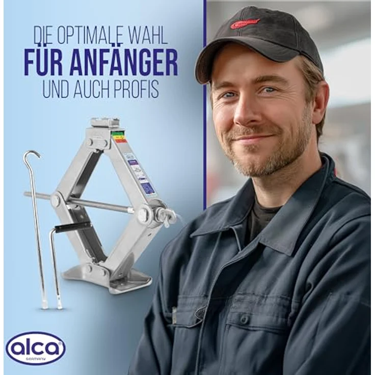 alca® X-Power 2t Scherenwagenheber für SUV & 4x4, höhenverstellbar 115–415 mm, stabil bis -50 °C, drehbarer Sattel, große Auflagefläche, Stahl, silber – Bild 8