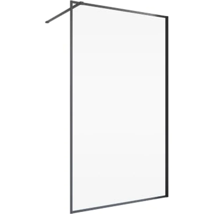 Schulte Walk-In Duschwand Trend 2.0, 90 x 200 cm, Mattschwarz, 6 mm ESG-Sicherheitsglas mit fixil-Glassiegel – Bild 2