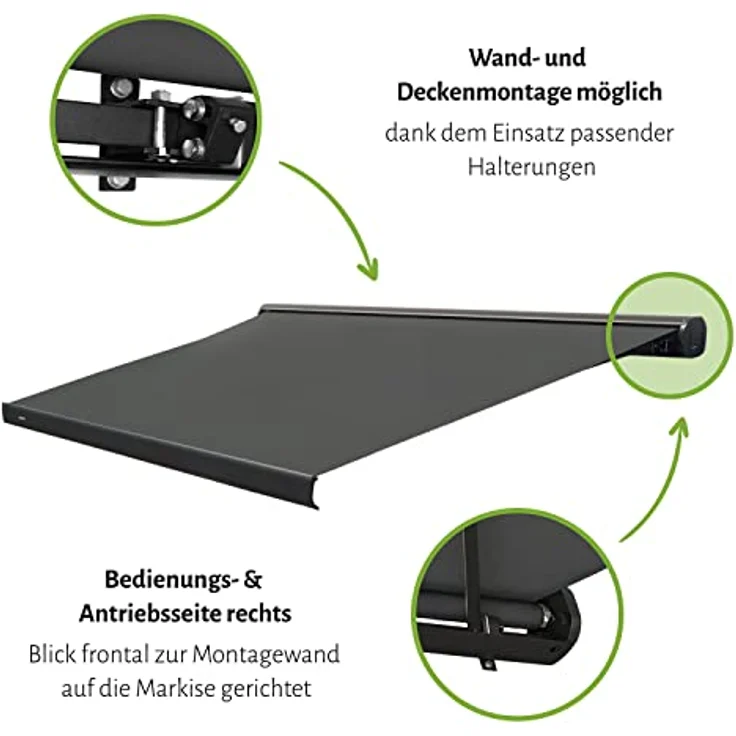 empasa Elektrische Kassettenmarkise 'Classic' Gelenkarmmarkise Markise Sonnenmarkise Sonnenschutz in verschiedenen Größen und Farben – Bild 5