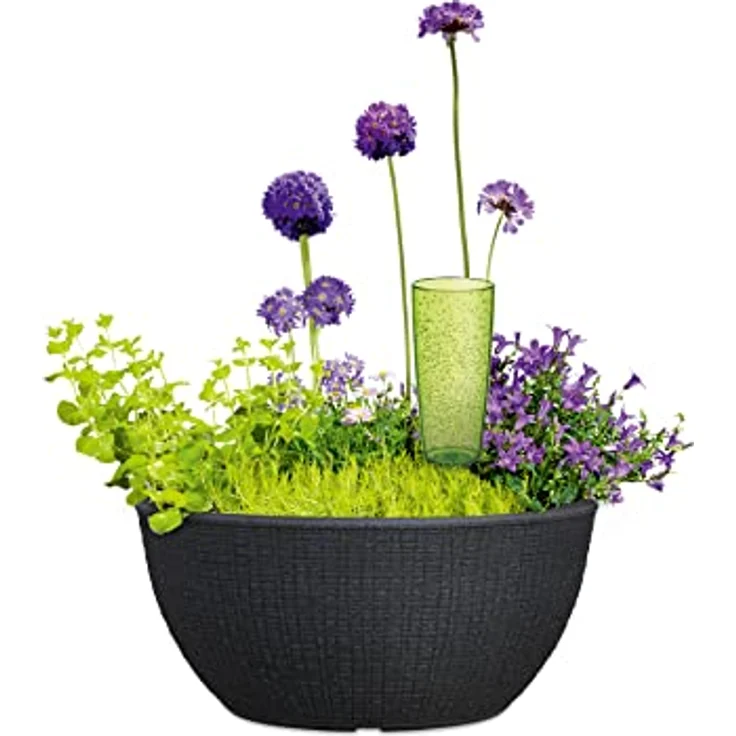 Scheurich Barceo Bowl 40, Pflanzschale/Blumentopf/Pflanzenschale, rund, Farbe: Stony Black, hergestellt mit recyceltem Kunststoff, 10 Jahre Garantie, für den Außenbereich – Bild 3