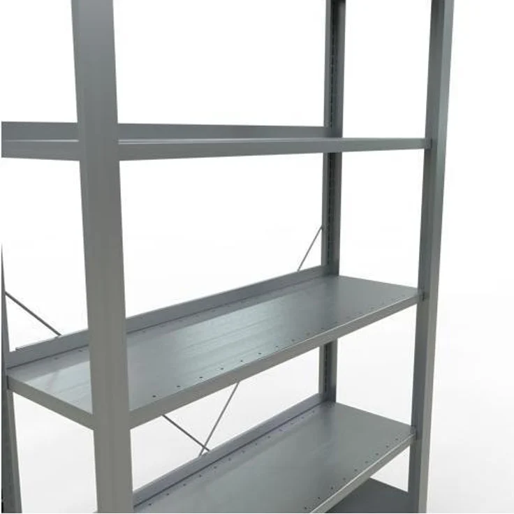 Schulte Lagertechnik MULTIplus85, Kellerregal Stecksystem, 2000 x 1000 x 300 mm, 6 Fachböden, verzinkt, mit Anschlagleiste
