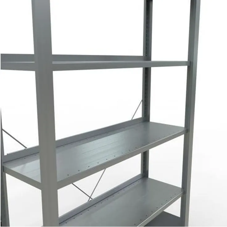 Schulte Lagertechnik MULTIplus85, Kellerregal Stecksystem, 2000 x 1000 x 300 mm, 6 Fachböden, verzinkt, mit Anschlagleiste