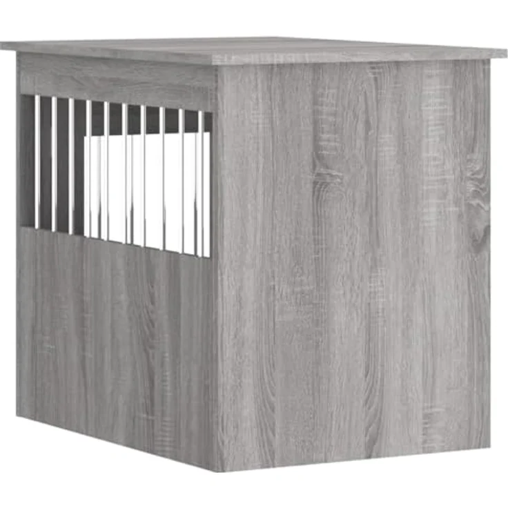 vidaXL Hundekäfig im Möbelstil, Abschließbar Hundebox mit Tür, Hundehütte Beistelltisch mit 2-in-1-Funktion, Hundehaus Haustierkäfig, Grau Sonoma 55x75x65 cm Holzwerkstoff – Bild 5