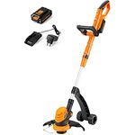 Lawnmaster Akku-Rasentrimmer 24V 2,0Ah, inkl. Akku und Ladegerät, 25 cm Schnittbreite, für größere Flächen,2-in-1 Rasentrimmer & Kantenschneider Rasen, drehbarer Trimmerkopf, Teleslopstiel. - Preisvergleich