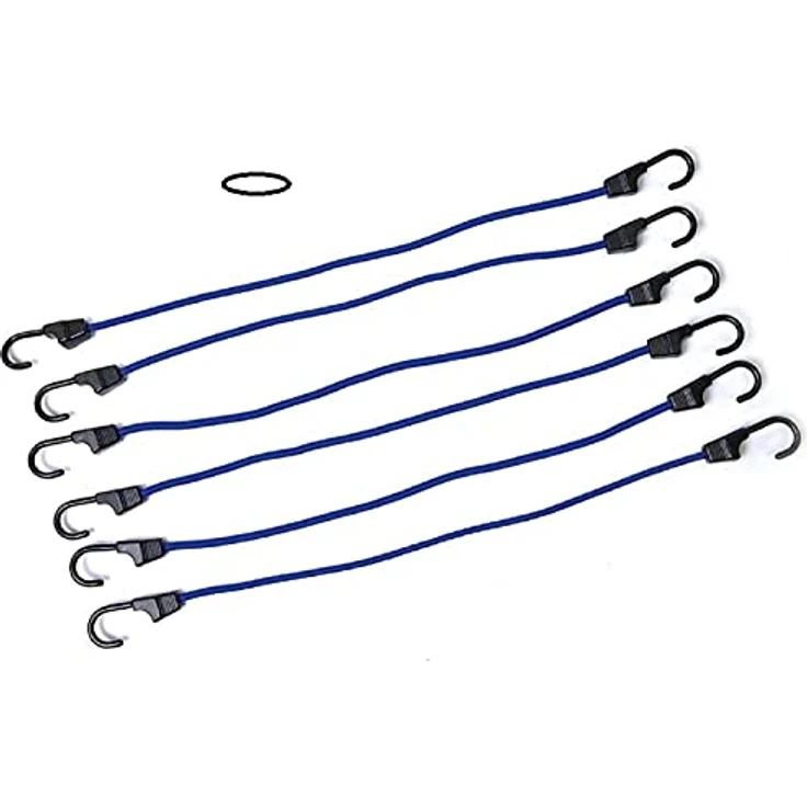 Silverline 140822 Expanderseile mit Stahlhaken, 6er-Pckg. 600 mm, gummierte Stahlhaken, 8 mm Durchmesser, ideal für Dachgepäckträger und Anhänger - Preisvergleich – Bild 2