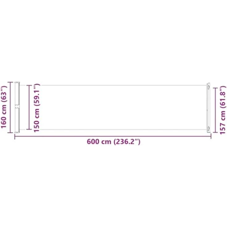 vidaXL Seitenmarkise, Seitenmarkise in Rot, UV-beständig und wasserfest, 160 cm Höhe – Bild 3