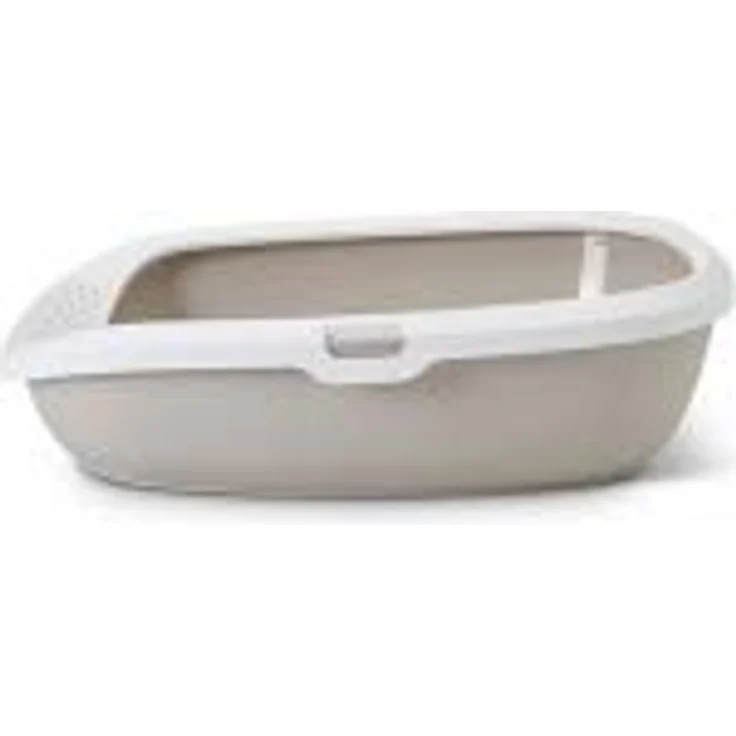 Nobby Katzentoilette Gizmo, Katzentoilette mit abgerundetem Rand und geringer Einstiegshöhe, mokka/weiß – Bild 3