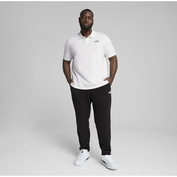 Puma ESS No. 1 Logo Pique Polo, Herren Shirt aus Piqué-Gewebe, weiss, (XXL) – Bild 3