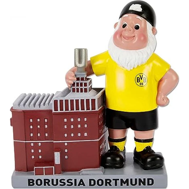 Borussia Dortmund BVB Gartenzwerg U-Turm mit LED - Inkl. Batterien 3 x LR41-22 x 9,5 x 24,3cm, Plyresin, Kunststoff, Metall, Mehrfarbig – Bild 2