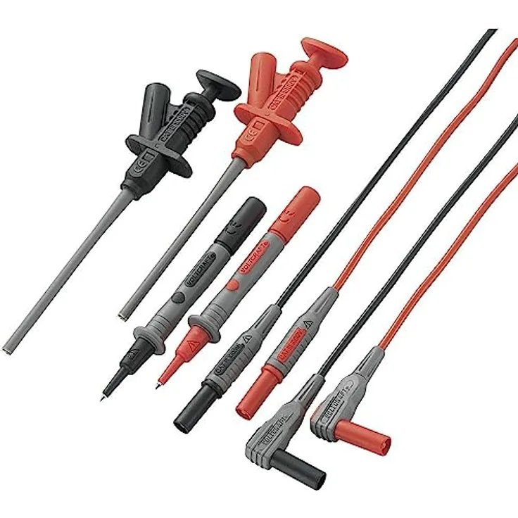 VOLTCRAFT MS-6 SE Sicherheits-Messleitungs-Set [Lamellenstecker 4mm - Prüfspitze] 1.20m Schwarz, Rot 1St.