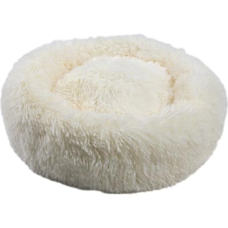 MediSafety Haustierkissen Milou Hundebett Kuschelinsel rund 50-80cm beige - Flauschiges Haustiersofa mit erhöhten Rändern – Bild 1