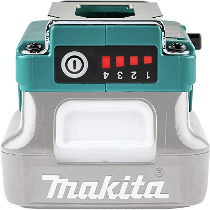 Makita Akku-Adapter 12V max. TD00000110, Akku-Halter mit USB-Anschluss und Gürtelklipp für Heizjacken – Bild 2