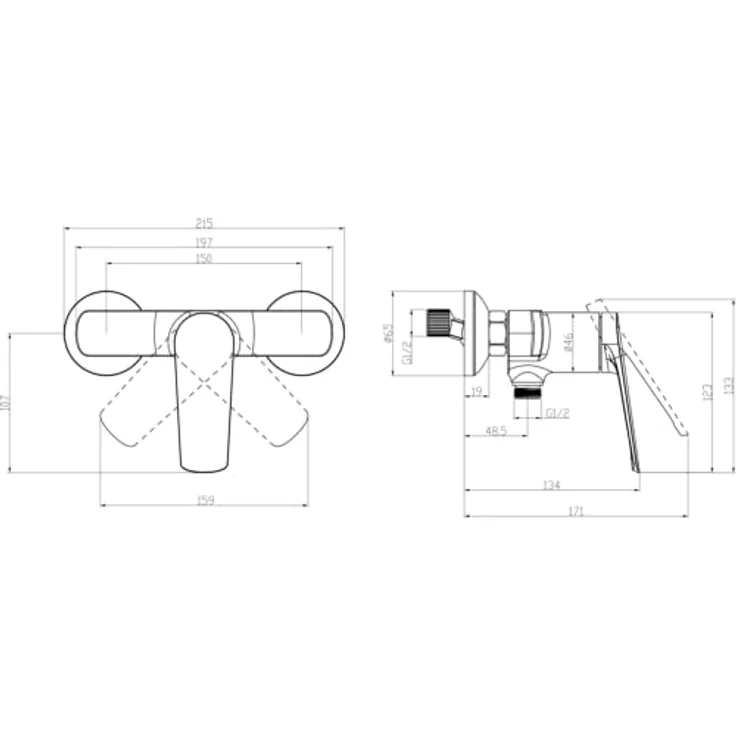 Villeroy & Boch Oasis Duscharmatur, Einhebel-Duscharmatur mit Rückflussschutz und Keramikkartusche, wassersparend mit AirPlus, Chrom – Bild 5