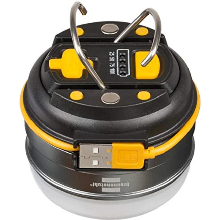 Brennenstuhl Akku LED Outdoor Leuchte OLI 0300 A (Campingleuchte für außen 350lm / Campinglampe mit bis zu 70h Leuchtdauer, Lampe zum campen inkl. USB-Powerbank, zusätzlich SOS- und Blink-Funktion) – Bild 4