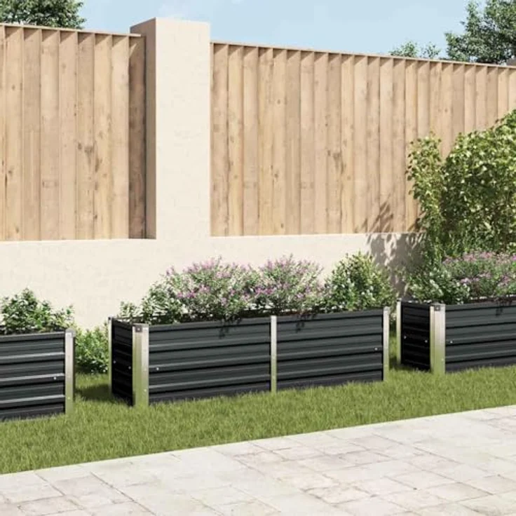 vidaXL Garten-Hochbeet Anthrazit 160 x 40 x 45 cm Verzinkter Stahl – Bild 3