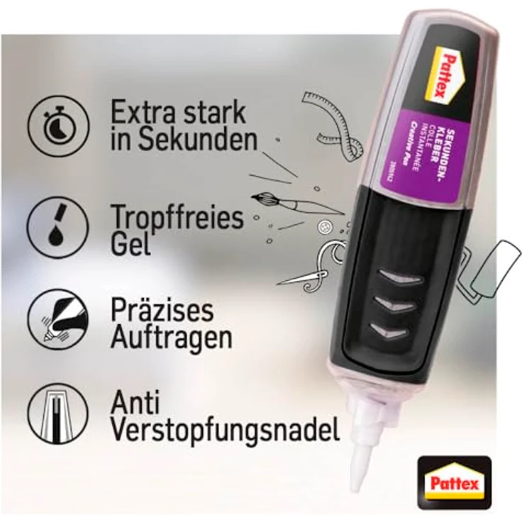 Pattex Perfect Pen, Sekundenkleber extra stark und präzise für punktgenaues Dosieren, Superkleber Stift für Materialien wie Holz, Gummi und Porzellan, 1 x 3g - Preisvergleich – Bild 4
