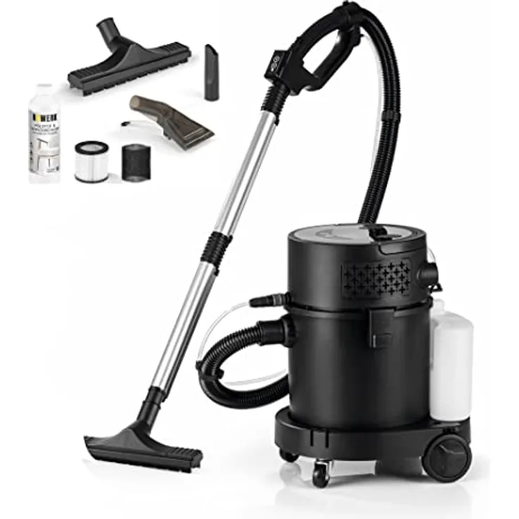N8WERK Sprüh- und Waschsauger Deep Clean mit Sprühfunktion für Tiefenreinigung | Nass-& Trockensauger für Polster, Teppiche, Hartböden | Inkl. Hepa Filter, Reinigungsmittel, Dual Tank System
