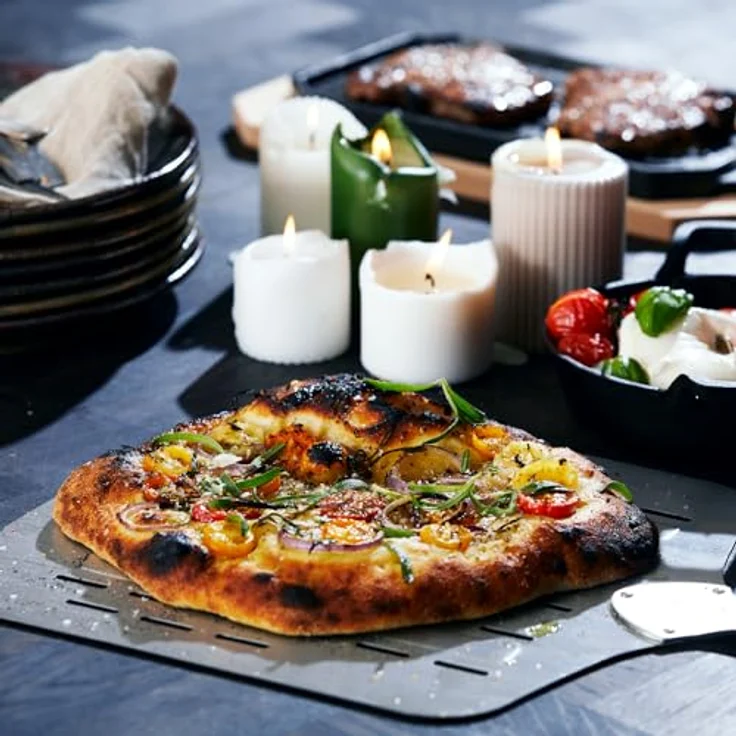 Cozze® drehbarer Pizzaspachtel Ø18x76 cm aus Edelstahl – Bild 6