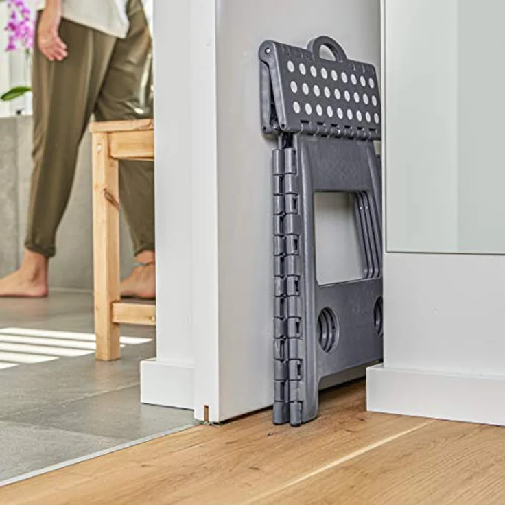 Zeller Tritthocker schwarz 1 Stufe, H: 39,0 cm, 150 kg belastbar, gummierte Füße für sicheren Stand – Bild 7