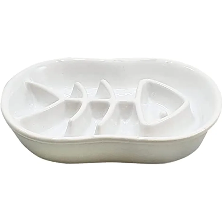 Nobby 82454 Anti-Schling-Napf Fish weiß 22,5 x 17 x 4 cm, 0,5 l