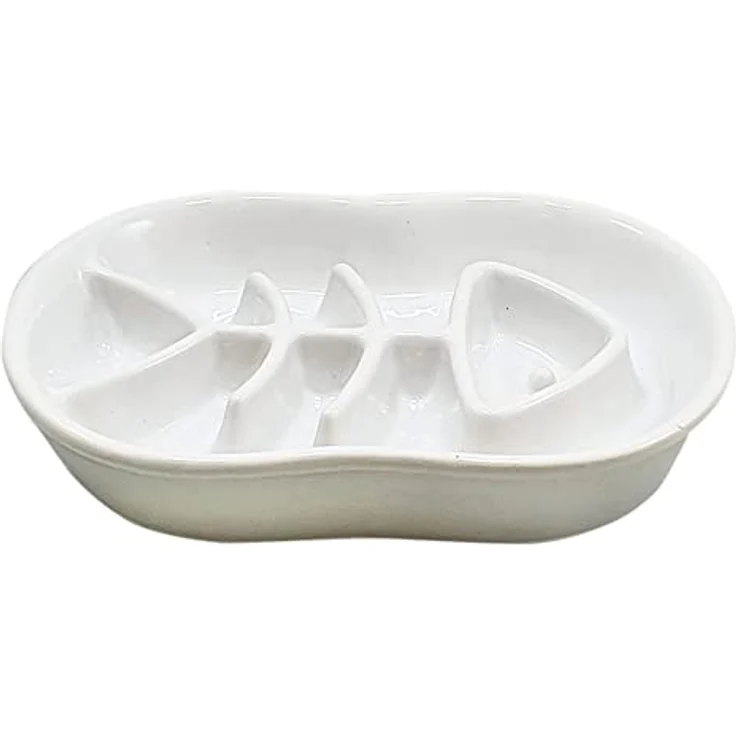 Nobby 82454 Anti-Schling-Napf Fish weiß 22,5 x 17 x 4 cm, 0,5 l – Bild 1