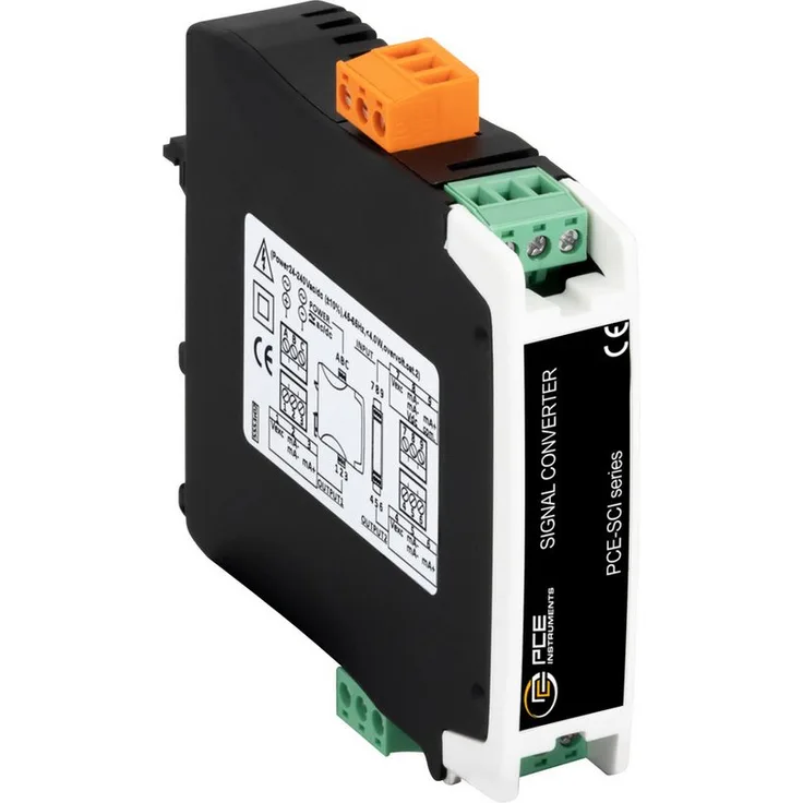 PCE Instruments PCE-SCI-D, konfigurierbarer DIN-Schienen-Konverter für elektrische Signale, 4-20 mA und 0-10 V DC, CAT II, IP30, 126 g