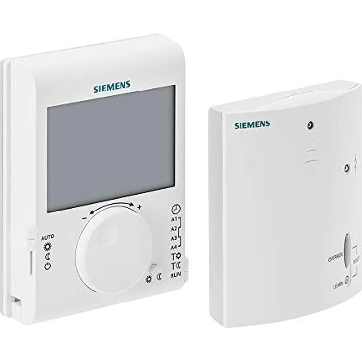 Siemens RDJ100RF/SET Raumthermostat Funk, programmierbar mit LCD-Anzeige und Tageszeitprogramm, batteriebetrieben – Bild 1
